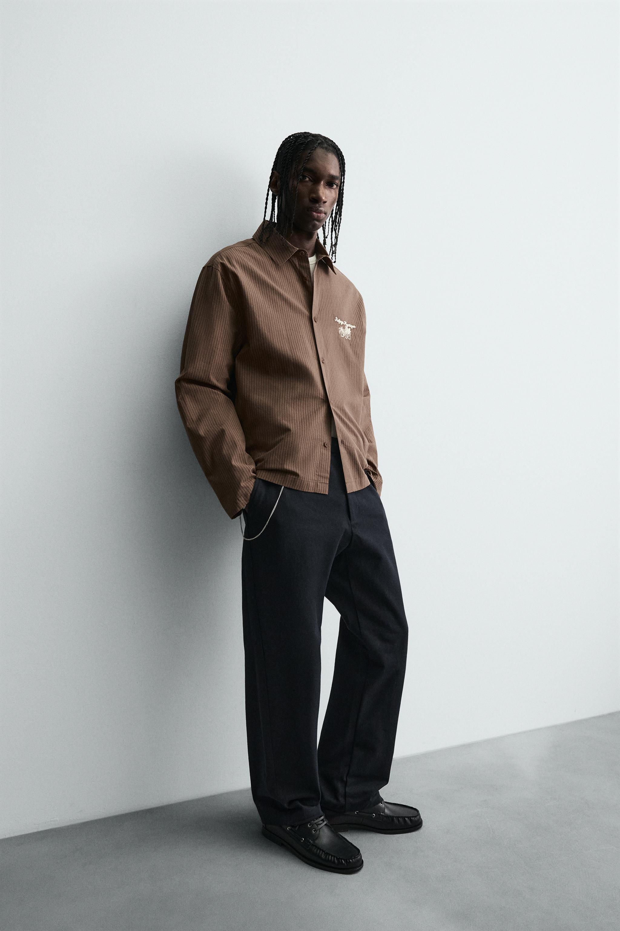 STRIPED GRAPHIC PRINT SHIRT